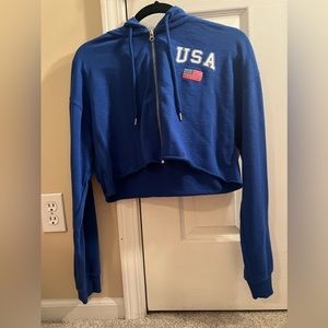 Cropped USA hoodie